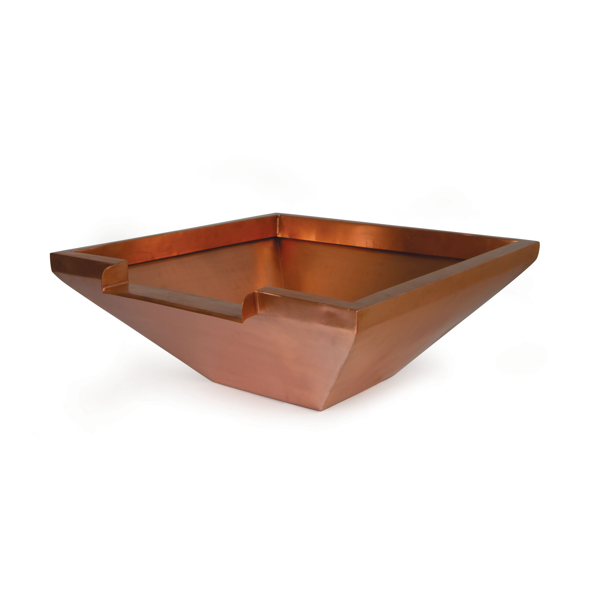 26" Square Copper Bowl w/ 12" Spillway