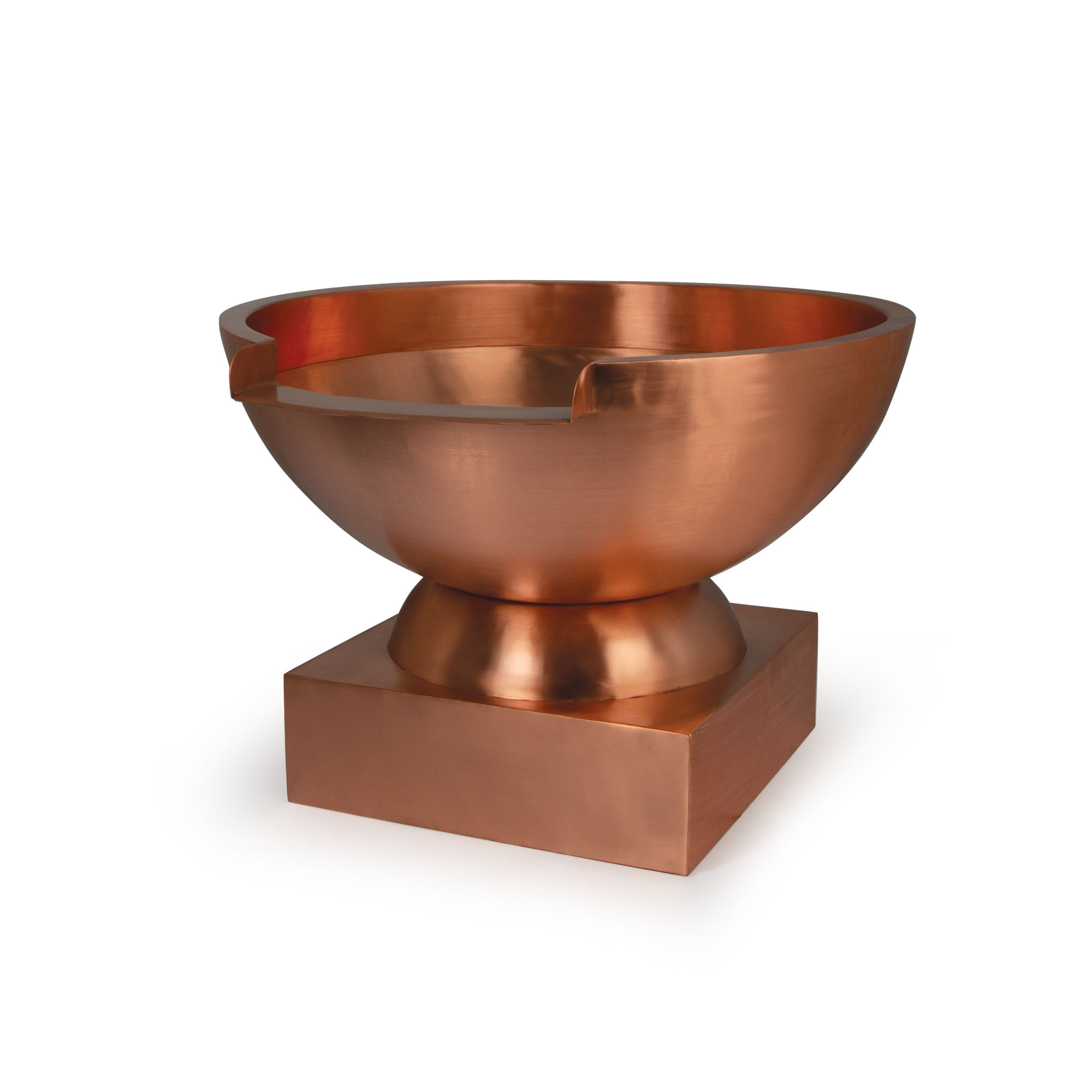 26" Round Copper Bowl w/ 12" Spillway