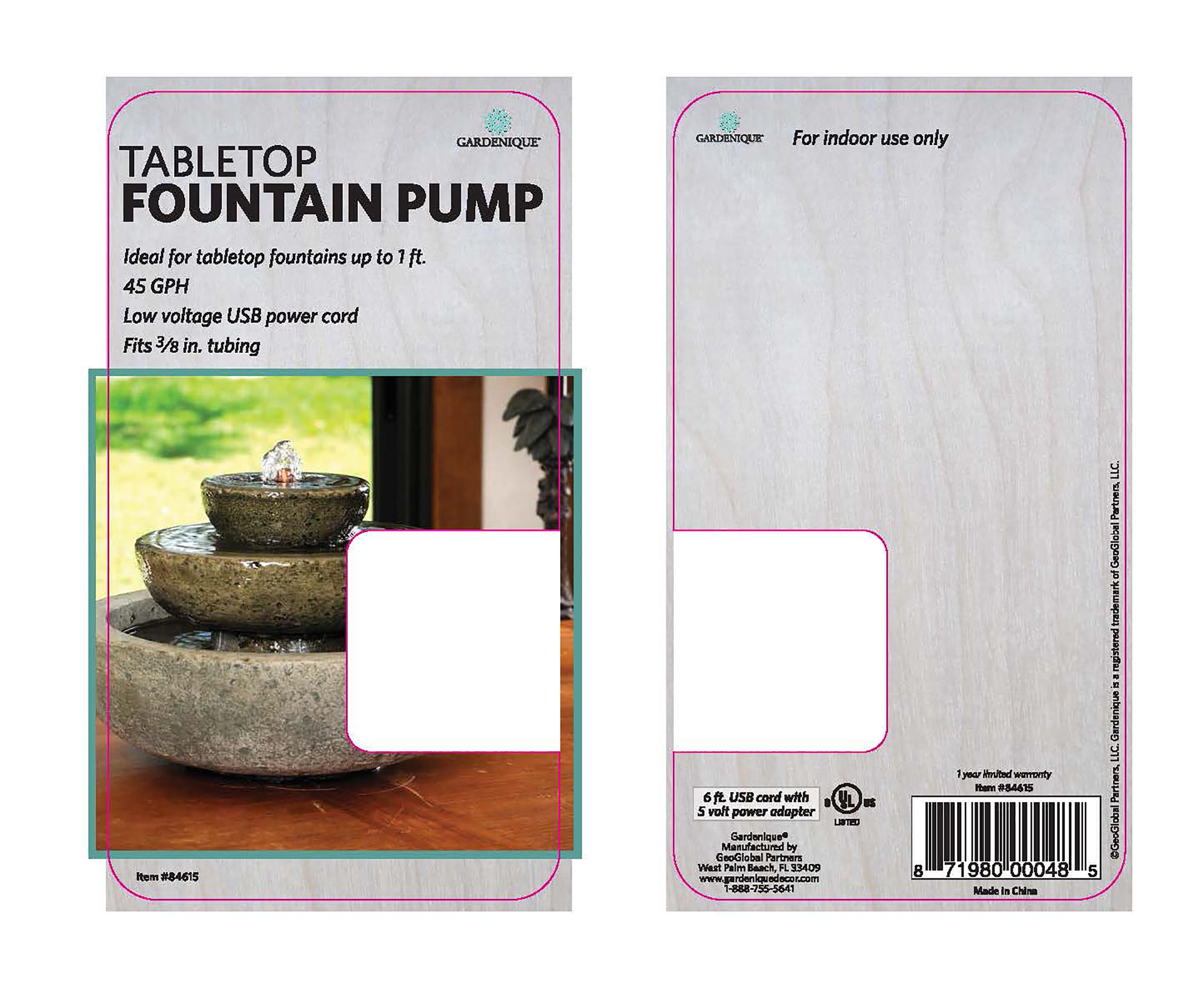 45 GPH Tabletop Fountain Pump with USB AtlanticOase